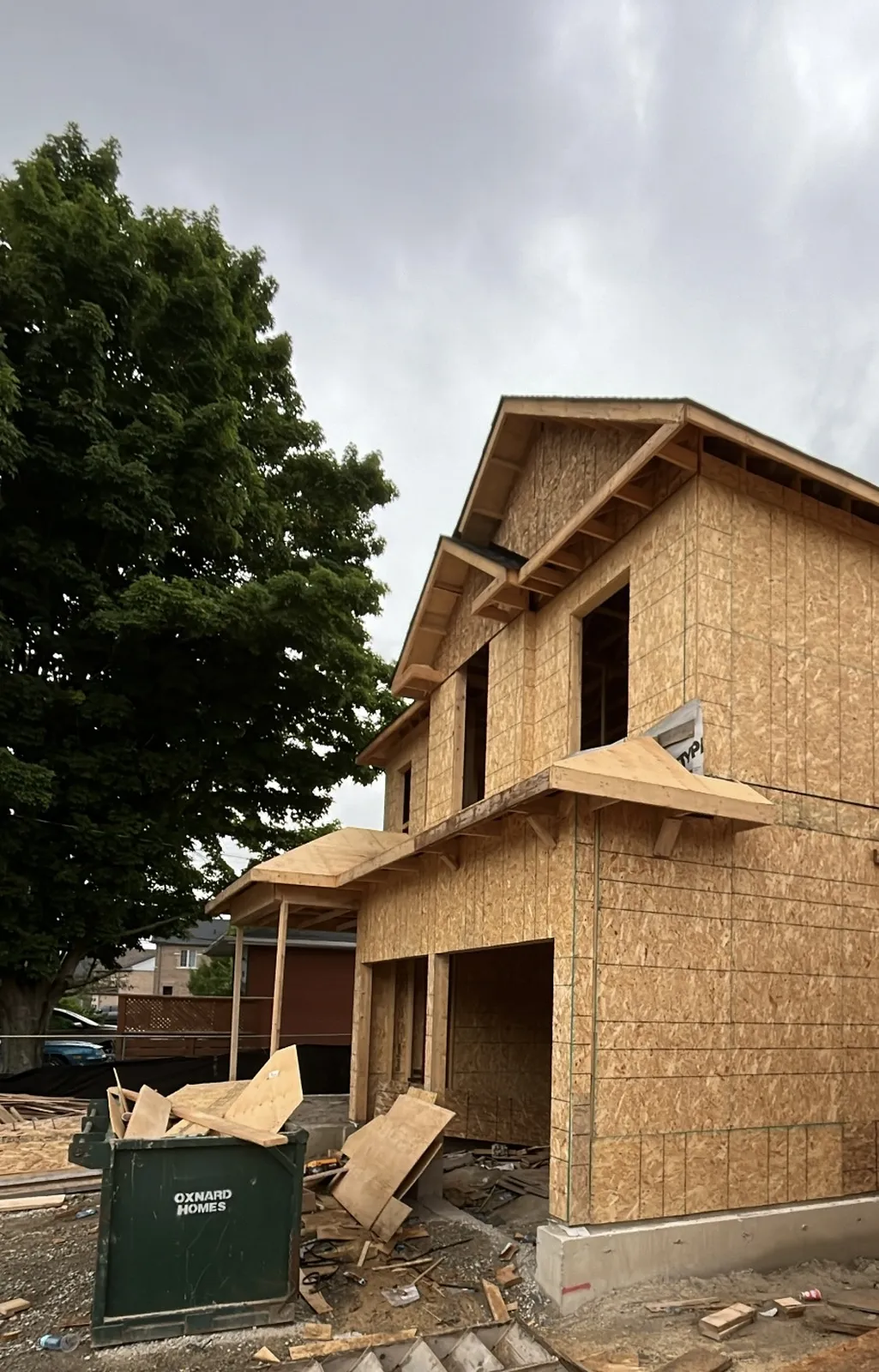 Gable roof framing with porch roofs