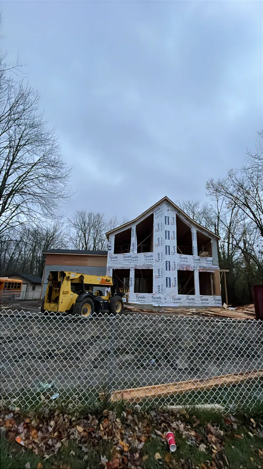 Two-storey house framed and wrapped