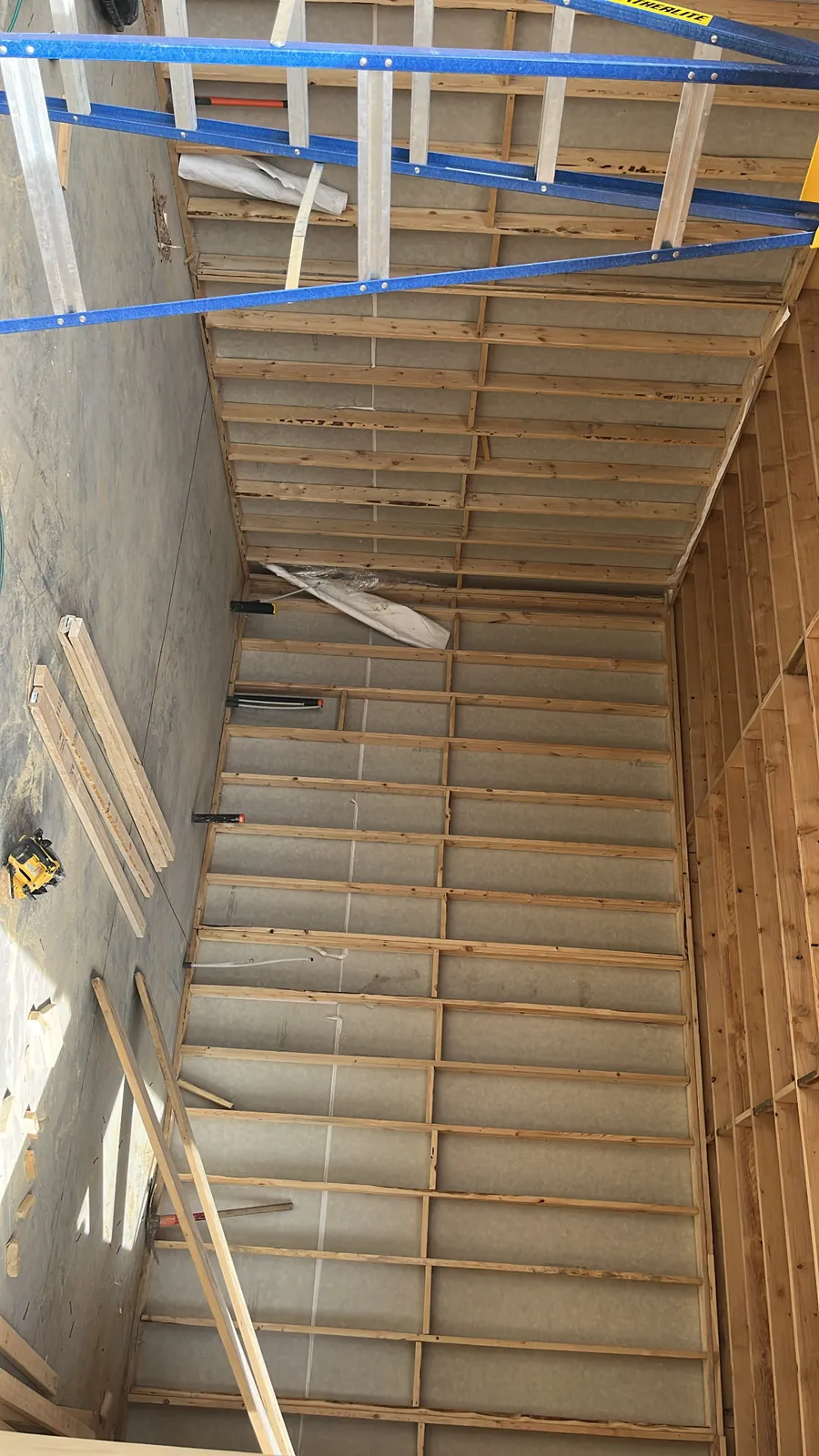 Tall interior wall framing